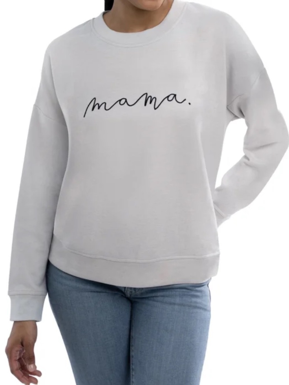 Rae Dunn Mama Script Sweatshirt in Light Gray